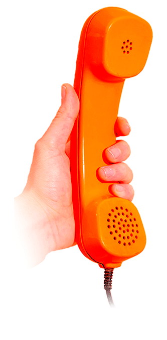 Teléfono fijo naranja